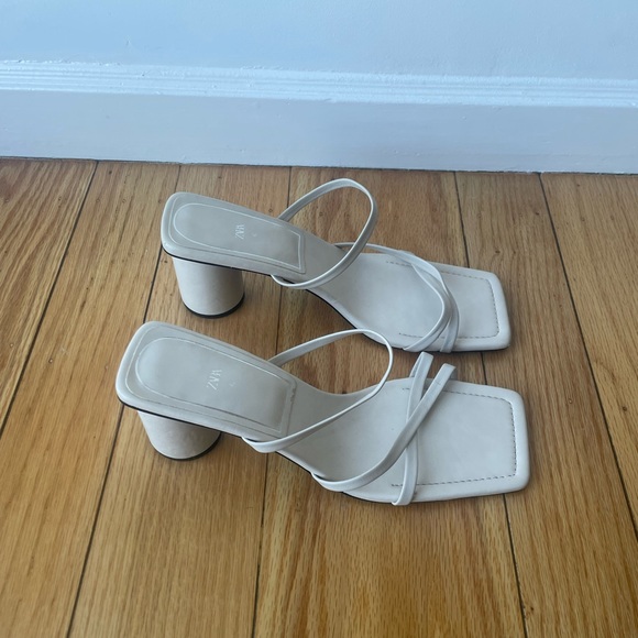 Zara Shoes - Zara cream block heel. Size 42. Great condition.